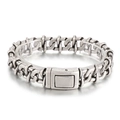 Bracelet chaîne en argent oxydé vintage avec design industriel en acier inoxydable - Argent Antique