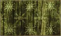 Detailed close-up of dark green Christmas rug with white snowflake patterns and non-slip texture - 40*60cm / Christmas Decor-Green Brown Stripe