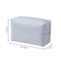 Light blue PU leather makeup bag with gold zipper measuring 21.5x13x9 cm for travel - Octagonal Pouch / Large (21.5x13x9cm) / Light Blue