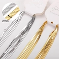 Detail of 2mm flat snake chain in silver and gold stainless steel on display cards - 2mm Flat Snake Chain (40+5cm)