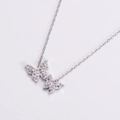Collana con ciondolo a farfalla scintillante in argento e acciaio al titanio per donne - Color Acciaio