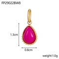 Detailed view of teardrop natural stone pendant with 1.3cm height and 0.8cm width dimensions - Rose Red - Water Drop Pendant