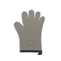 Gray silicone heat resistant oven mitt with non-slip heart patterns and hanging loop - 105g Version / Light Gray