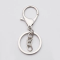 Polished silver lobster clasp with flat key ring and metal chain DIY jewelry part - Lobster Clasp + Chain / Silver