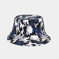 Detailed view of durable camouflage canvas fabric and stitching on a reversible bucket hat - M (56-58cm) / Dark Blue Black White Camo (11#)