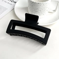 Matte black 13cm square hair claw clip for women on a minimalist white desk setup - 13cm Extra Large Square Claw-Black