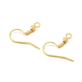 Close-up of golden stainless steel spring ear hooks for DIY jewelry making crafts - Gold (KLJ537-Z)