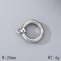 Fermoir OT 20mm en acier inoxydable argenté torsadé pour création de bijoux DIY - Style 3 Torsadé à Perles (KLJ6772-Z) / Acier