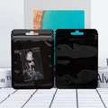 Black resealable macaron jewelry bag with a K-pop star card design for packaging - 6x10cm / Black