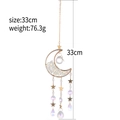 Natural crystal moon hourglass suncatcher wall hanging decor, size 33cm weight 76g - White (33*6cm)