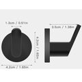 Size specifications for black strong magnetic hook showing dimensions in cm and inches - Black L-Shape Hook