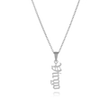 Collar zodiaco plateado con colgante letra Virgo gótica en acero inoxidable pulido - Virgo Plateado