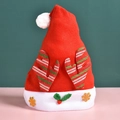 Red Christmas hat featuring festive antlers, gold snowflakes and green holly leaf details - Kids Reindeer Antlers Hat-Red