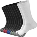 Multipack of ribbed crew athletic socks in black and white with vibrant color block details - One Size (37-45) / Colored Stripes Crew (6 Pairs Pack)