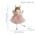 Angelo di Natale rosa con gonna in tulle e corna dorate, decorazione alta 14 cm per l'albero - Rosa