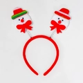 Christmas snowman headband with red springs and white snowmen figures on white background - 16# Bowknot Snowman