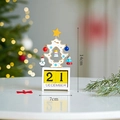Calendario dell'Avvento in legno bianco con sagoma di albero e pendenti festivi - Calendario Albero di Natale Bianco