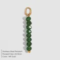 Hanger met groene kristallen kralen en 14K vergulde roestvrijstalen sluiting - Mei Groen (Smaragd Kleur)