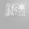 White Christmas window static sticker set with Merry Christmas text and snowflakes 30x20cm - 3D Merry Christmas
