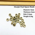 Detalle de cuenta espaciadora de cobre vintage de 5mm para joyas DIY con agujero de 2,5mm - Bronce Antiguo 5x3mm