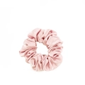 Pink silk scrunchie made of 100% pure mulberry silk with elegant satin finish - 4.5cm/19 Momme / Lotus Pink
