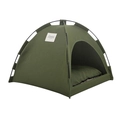 Army green breathable outdoor pet tent bed with cooling mat for cats and dogs - Army Green