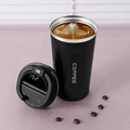 Detail of smart coffee mug lid with digital temperature display at 25 degrees Celsius - 510ml / Smart Model / Black