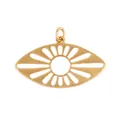 Boho Gold Evil Eye Anhänger mit hohlen Ausschnitten für die DIY Schmuckherstellung - ACF6008-White Weißer Hohler Augenanhänger