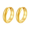 Pendientes de aro redondos minimalistas de 5mm en acero inoxidable con baño de oro 18K - Mediano (16 mm DI) / Dorado
