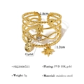 Anello multistrato in acciaio inossidabile oro 18K con ciondoli a stella e cristallo - Stile Ciondolo Stella e Cristallo (SR23080511)