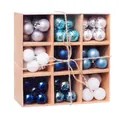 99-piece 3cm Christmas ball set in silver blue and white mixed finishes in kraft box - 3CM (99 Pcs) / Blue Mix