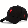 Cross / Black With Red Embroidery
