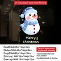 Golden star Christmas tree electrostatic window sticker with cute snowman in blue hat - Small / Sduv-227
