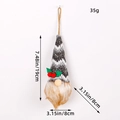 Grauer gestrickter Weihnachtsgnom mit Pailletten und Stechpalmen-Detail, 19 cm Höhe - Grau Weiß Wellen