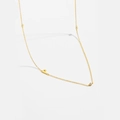 Elegant gold S925 sterling silver necklace with letter p pendant and sparkling zircons - Letter P / 925 Sterling Silver Plated With 18k Gold