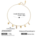 Dettagli dei ciondoli marini in oro 18K acciaio inossidabile con misure del prodotto - Collana con Pendenti Multipli Elementi Marini (JDN0204007)