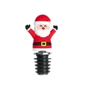Silicone Santa Claus wine bottle stopper with a red suit and secure black rubber seal - Santa Claus Silicone Large Stopper