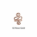 Anillo espiral de oro rosa con diseño de serpiente trenzada para tejido a ganchillo - Oro rosa