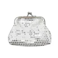 Mini portamonete con paillettes argento e chiusura a scatto, misura 9,5x8x1,5 cm - Tipo standard / Argento