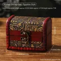 Vintage Egyptian style jewelry box with hieroglyphs pattern and bronze clasp - 10.5 Cm Long - Egyptian Script