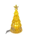 Goldenes Weihnachtsbaum-Nachtlicht mit LED-Stern für festliche Tischdekorationen - Gestreifter Weihnachtsbaum mit warmem Licht