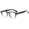 Classic square black frames with silver rivet detail and blue light blocking lenses - Black and Transparent Frame Blue Light Blocking