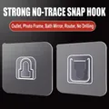 Transparent self-adhesive wall hooks featuring strong interlocking male and female buckles - Pair of Interlocking Buckles