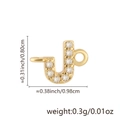 18k gold plated letter U pendant with white cubic zirconia for DIY jewelry making - Letter J