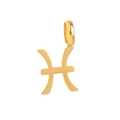 Golden Pisces zodiac symbol pendant made of polished titanium steel for DIY jewelry - Pisces - Gold