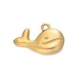 Minimalist gold-plated stainless steel whale pendant for DIY jewelry making - 514# Whale Pendant Only / 11.5*18.5mm (2 Pieces/Pack) / Gold