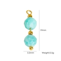 Blue faceted stone beads pendant with baroque style gold accents for DIY jewelry making - Light Blue Double Beads