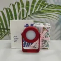 Portable red ring LED night light with foldable stand in a beautiful gift scene - Blue Bag + Gift Wrap - Couples / Red