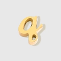 Polished golden stainless steel small letter q charm bead for jewelry making - Lowercase q / Gold