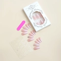 Set dettagliato di unghie finte lunghe sfumate rosa con strass e kit per applicazione - Stile Gradiente Rosa con Strass (XH-87-68)